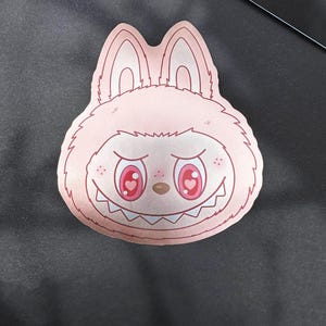 Stylized Labubu Dada Sticker Macaron Charm Glossy Vinyl Decal Peeker Kawaii The Monsters Chestnut Cocoa Pink Have a Seat, Charm Kawaii