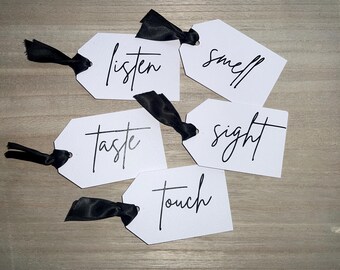 5 senses gift tags
