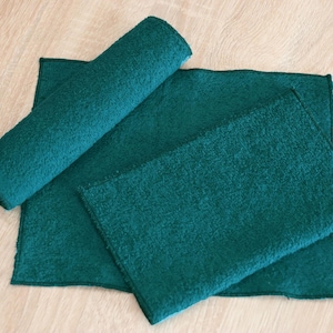 Emerald Handmade Terry Face Towel - Soft Reusable Hand Towel for Bathroom, Spa or Kitchen - Eco-Friendly Washcloth Gift. Zero Waste Home