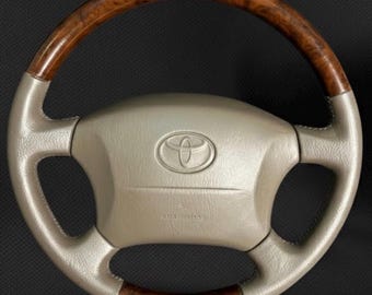 Volante gris con veta de madera para Toyota Land Cruiser Serie 80 FJ80 Lexus LX450