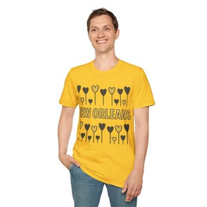 New Orleans Hearts T-Shirt - Unisex Softstyle Tee, Love for Louisiana, Casual Wear, Gift for New Orleans Lovers, Summer Fashion