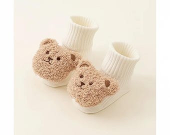 3D Teddy Bear Baby Socks, Newborn to 1 Year