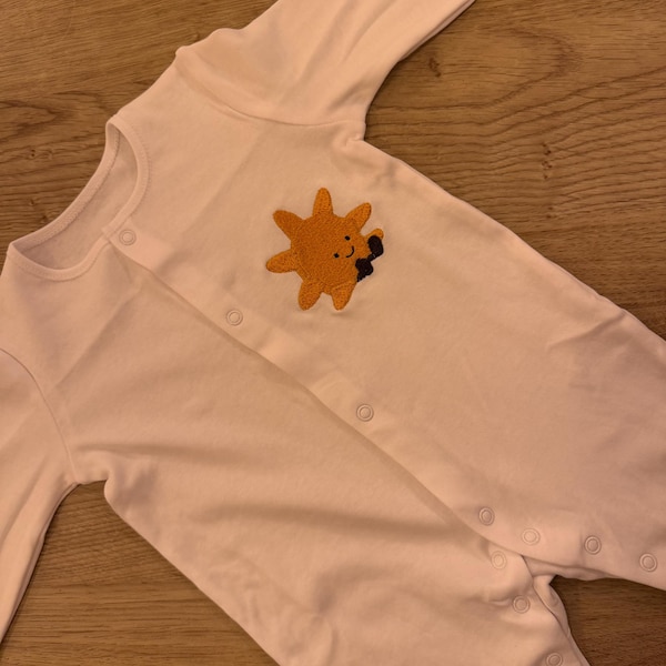 Personalized Sun Baby Grow, Custom Newborn Outfit