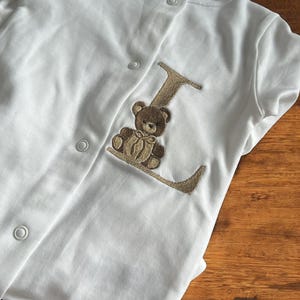 Personalized Bear Baby Romper: Custom Name Newborn Outfit