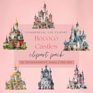 Rococo Castles Clipart | 20 PNG Transparent Images| 300 DPI | Commercial Use | Digital Download | Paper Crafts | Junk Journals