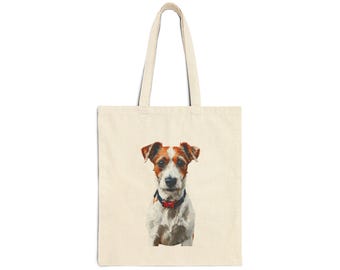 Cotton Canvas Tote Bag - Cute Dog Tote Bag, Pet Lover Gift, Animal Print Handbag, Dog Mom Accessories, Shopping Bag for Dog Lovers
