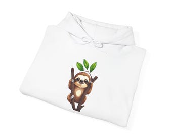 Cute Sloth Plant Lover Hoodie - Unisex Heavy Blend Sweatshirt, Gift for Nature Lovers, Eco-Friendly Clothing, Cozy Sweatshirt for All [...]