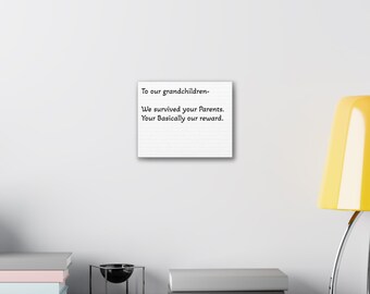 Funny Grandparents' Canvas Print, Family Quote Wall Art, Home Decor, Thoughtful Gift, Family Celebration Decoration