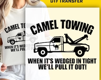 Camel Towing DTF Transfer: Funny Tow Truck Heat Transfer Print