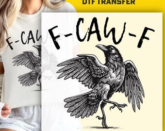 Gothic Crow DTF Transfer: Funny Bird Design, Ready To Press