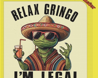 Relax Gringo DTF Transfer: Funny Lizard Poncho Graphic