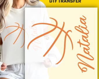 Custom Basketball Name DTF Transfer: Personalized Heat Press Design