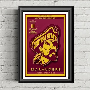 Central State Digital Download Poster, HBCU Wall Art, Dorm Decor, Instant Download Art