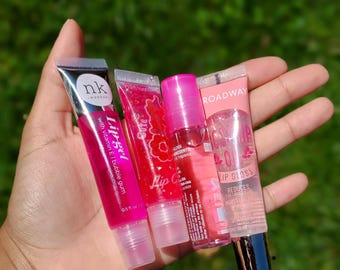 Pretty girl pink,Summer, Pink gloss, glitter gloss, lip gloss, lip oil, lip balm, lip gloss kit, lip gloss bundle for kids, gift, hydrating