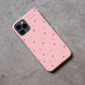 Cute Coquette Phone Case - Tough Cases, Phone Accessories, Girly Pink, Trendy, Bows & Hearts Design, Valentine&#39;s Day
