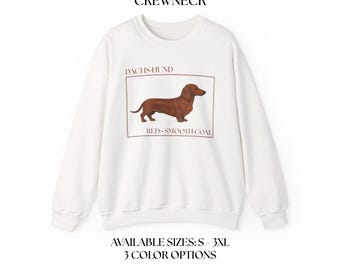 Roter Glatter Mantel Dackel Rundhals-Sweatshirt - Hundeliebhaber-Kleid