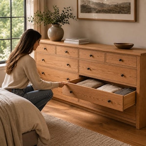 10 Drawer Dresser Plans, DIY Red Oak Dresser, Woodworking Furniture PDF, Modern Bedroom Storage, Digital Download
