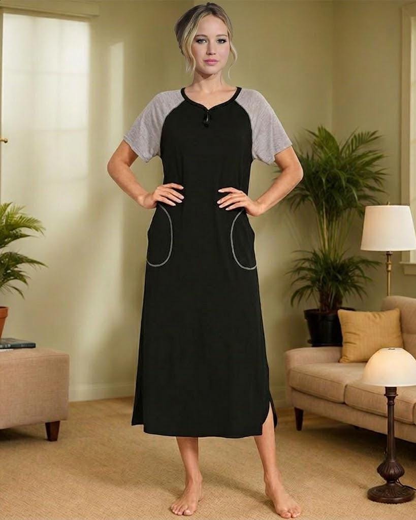 chinese dress ladies XUNRYAN Womens Maxi Dress Cute Nightgown Long Sleeve Knit Ribbed Sleepshirt  Casual Ruffle Pajama Homewear Sleep Dresses Blue at Amazon Women's Clothing  store