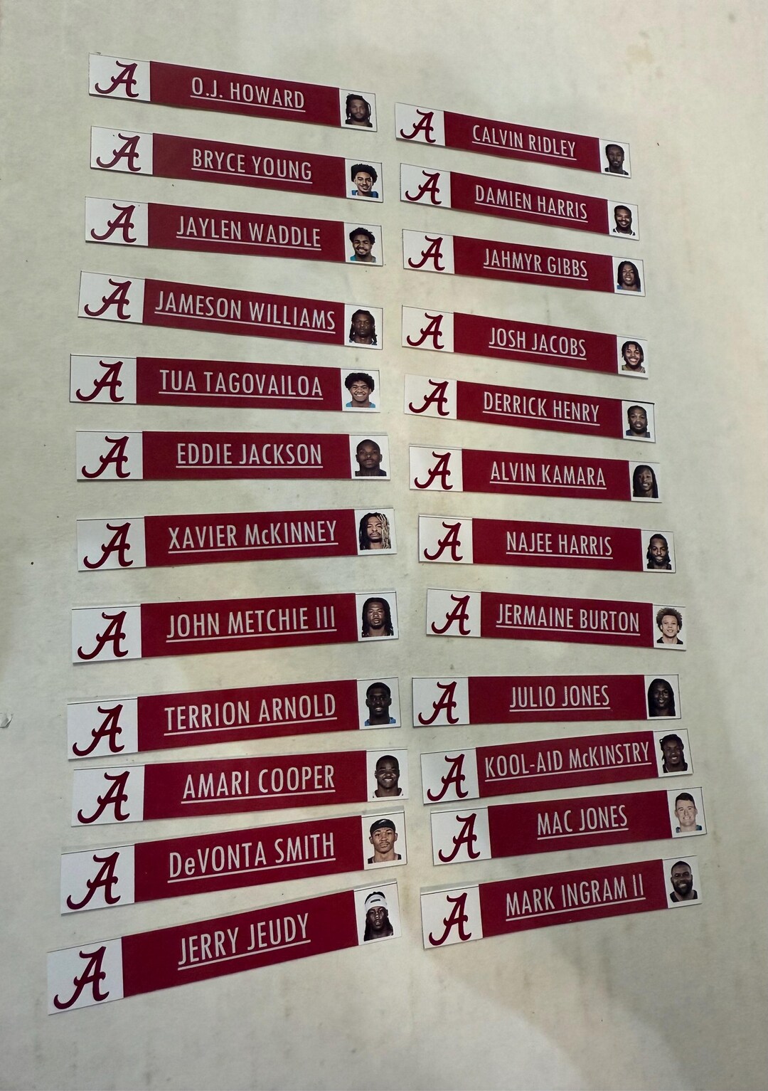 20 Alabama Crimson Tide Player Sticker Labels for BCW Card Dividers ...