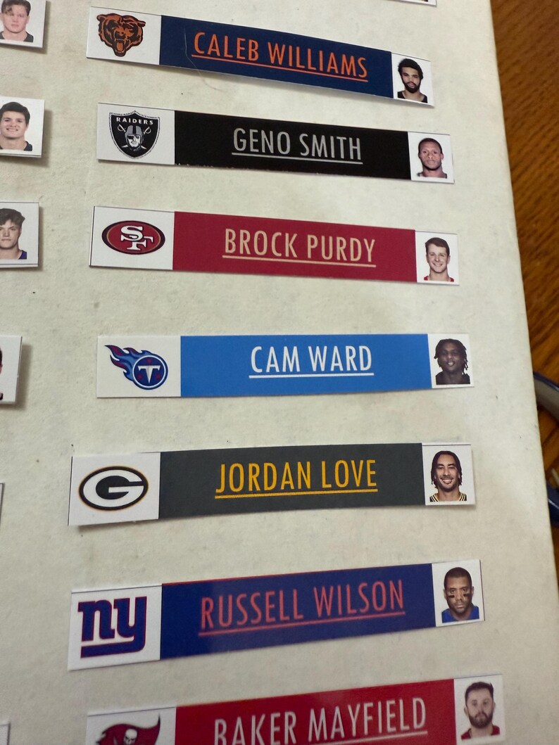 Nfl Label 2025 NFL Starting Quarterbacks Player Sticker Labels for BCW Card ...
