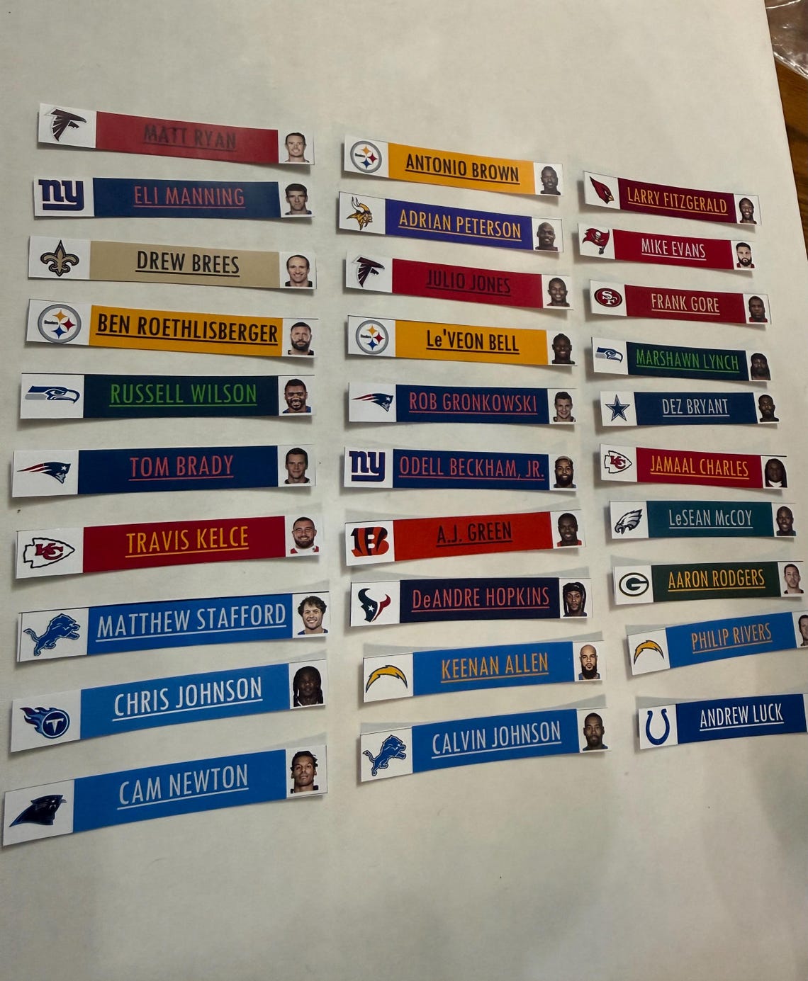Nfl Label 30 NFL 2010’s Star Offensive Player Sticker Labels for BCW Card ...