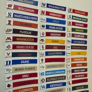 NCAA Power 4 Conferences Team Color Labels for BCW card Dividers - Labels Only - 70 Teams