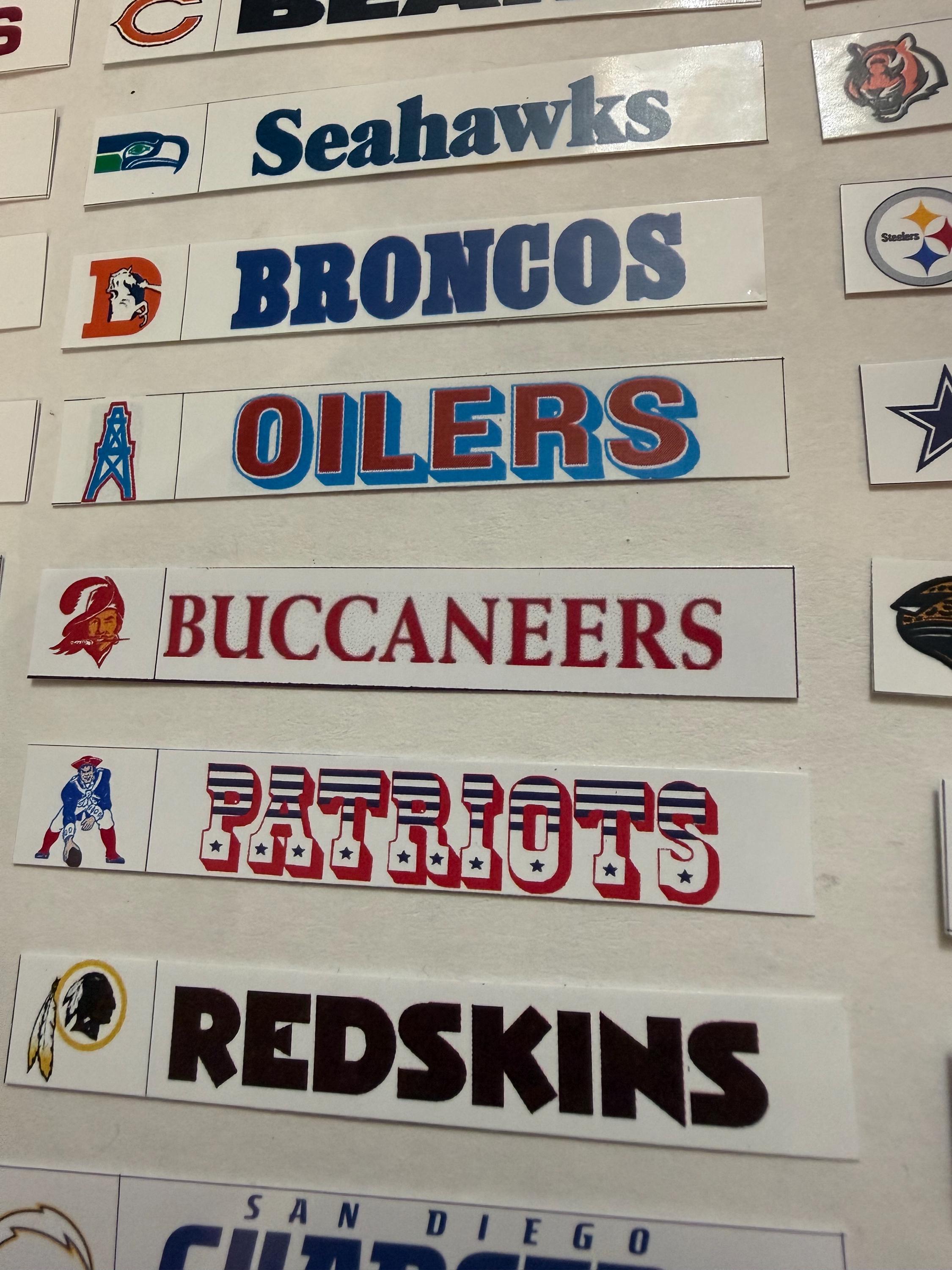 Nfl Label NFL Team Retro Wordmark Sticker Labels for BCW Card Dividers - Labels ...