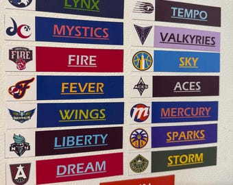 WNBA Team Color Standings Magnet Set plus Header