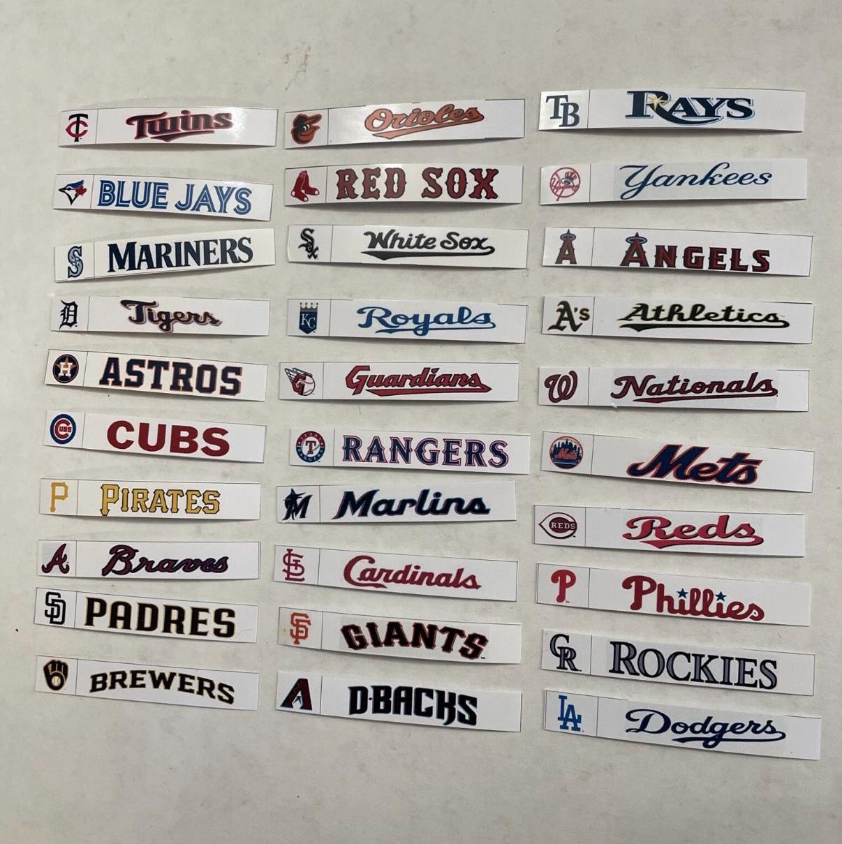 MLB Team Wordmark Sticker Labels for BCW Card Dividers - Labels Only - Etsy