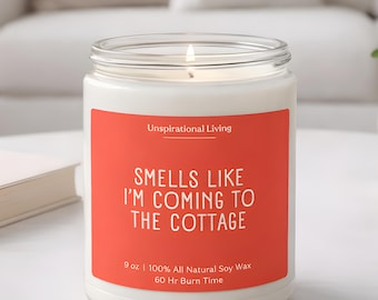 I'm Coming to the Cottage Candle - Heated Hockey Rivalry Gift For Fans - Hockey Romance Inspired