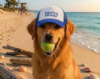 Custom Dog Hat With Name - Foam Trucker Caps For Dogs - Funny Dog Outfit Gift