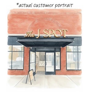 Storefront Portrait Custom Storefront Watercolor Portrait – Business, Restaurant, or Store ...