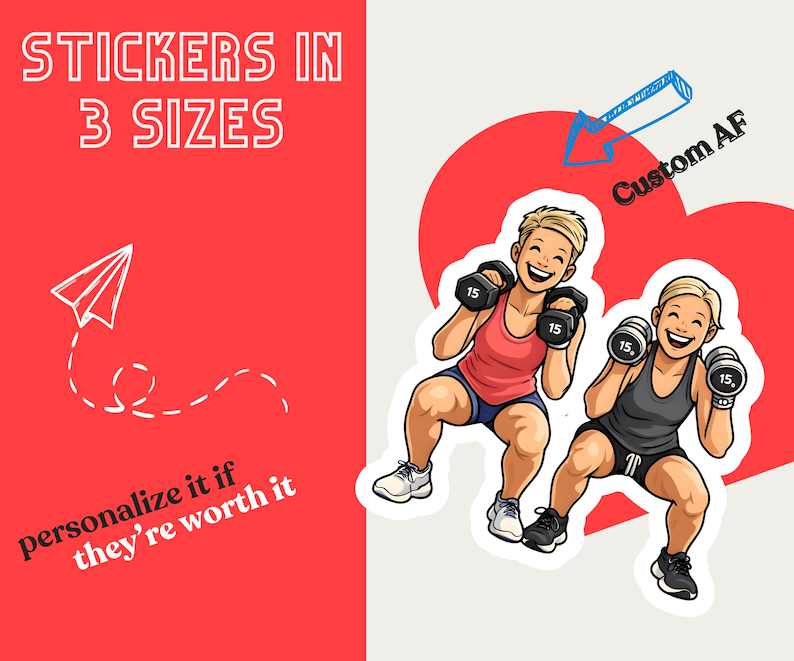 3 sizes of sticker