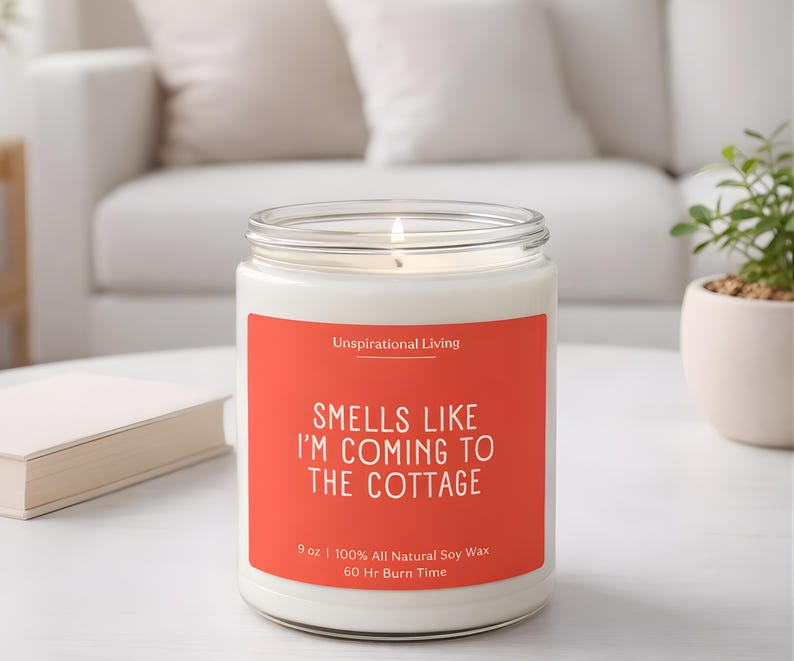 I'm Coming to the Cottage Candle - Heated Hockey Rivalry Gift For Fans - Hockey Romance Inspired