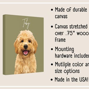 Custom Dog Canvas Portrait details