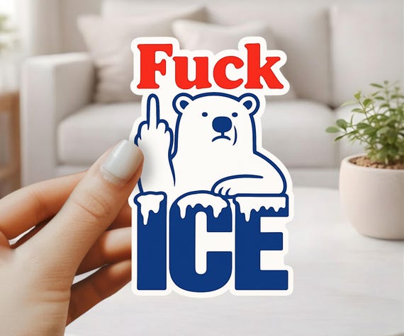 Fuck ICE Sticker - Abolish ICE Decal For Laptop, Water Bottle, Car