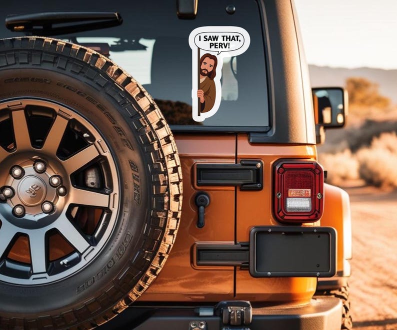 Funny Jesus Decal For Car