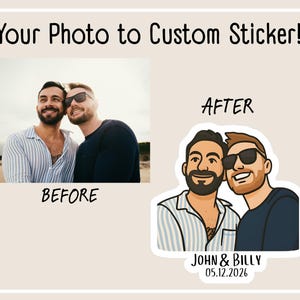 Photo to Sticker Custom Gay Couple Stickers