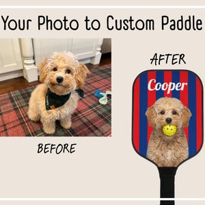 Custom Pickleball Paddle Set with Dog – Personalized Couples Paddles Kit – Funny Pickleball Gift With Name for Him or Her