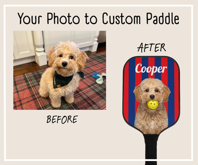 Custom Pickleball Paddle Set with Dog – Personalized Couples Paddles Kit – Funny Pickleball Gift With Name for Him or Her
