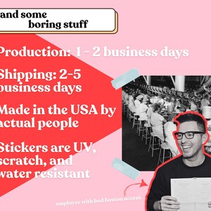production and shipping of stickers