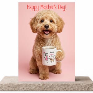 Custom Dog Mother's Day Card With Coffee Mug