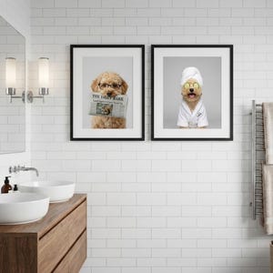 Funny Dog Bathroom Art to Print and Hang