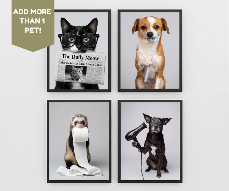 More than 1 Pet - Custom Bathroom Spa Portraits