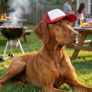 Custom Dog Hat With Name For Large Dog in Red