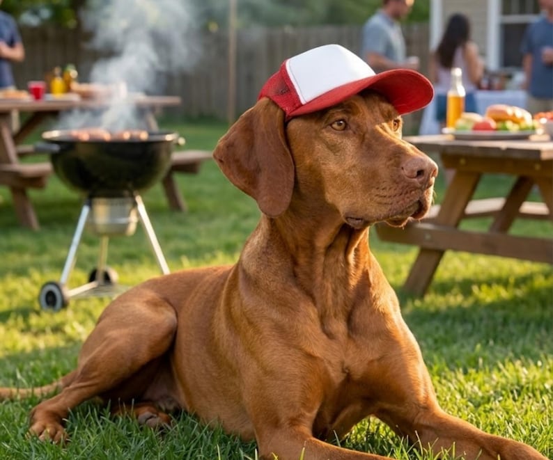 Custom Dog Hat With Name For Large Dog in Red