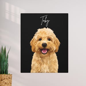 Custom Dog Canvas Portrait in Black