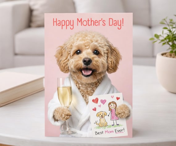 Custom Dog Mother's Day Card – Personalized Pet Photo Dog Mom Card - 5x7 Digital Download