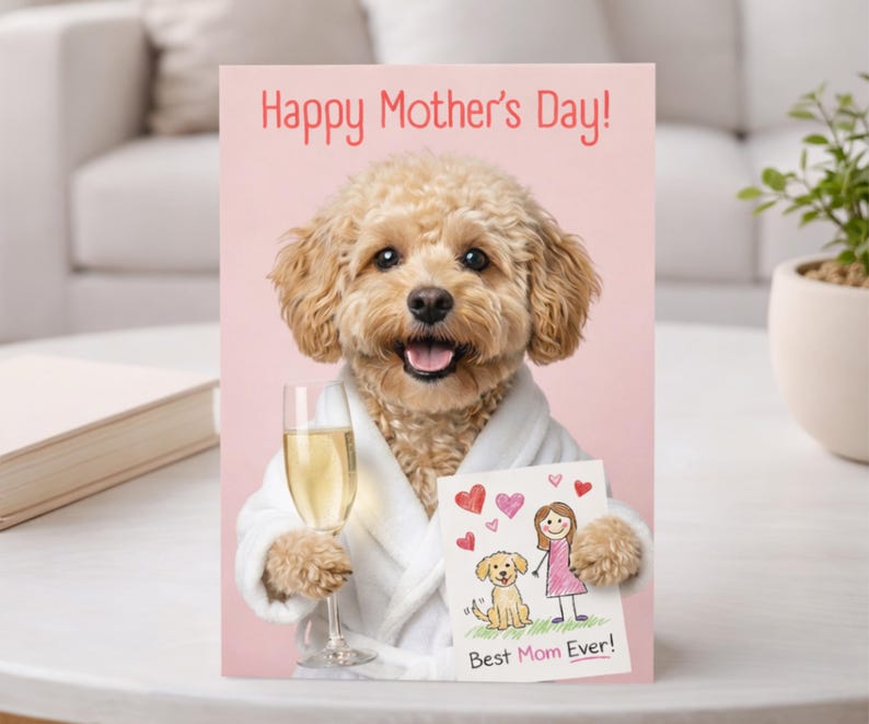 Custom Dog Mother's Day Card – Personalized Pet Photo Dog Mom Card - 5x7 Digital Download