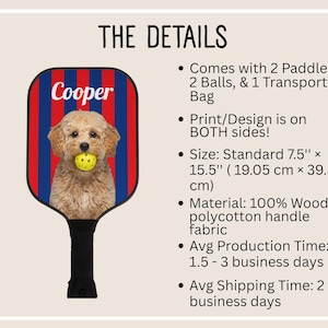 Custom Pickleball Paddle Set with Dog – Personalized Couples Paddles Kit – Funny Pickleball Gift With Name for Him or Her